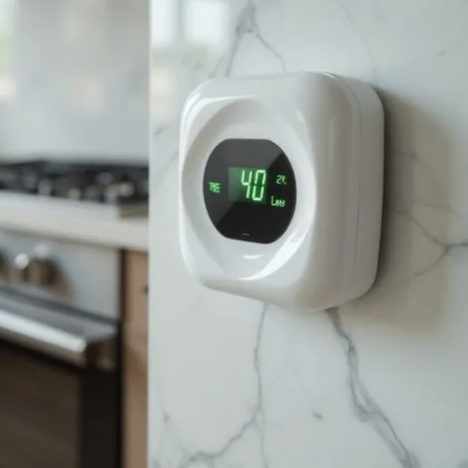 A smoke and carbon monoxide alarm mounted on a wall